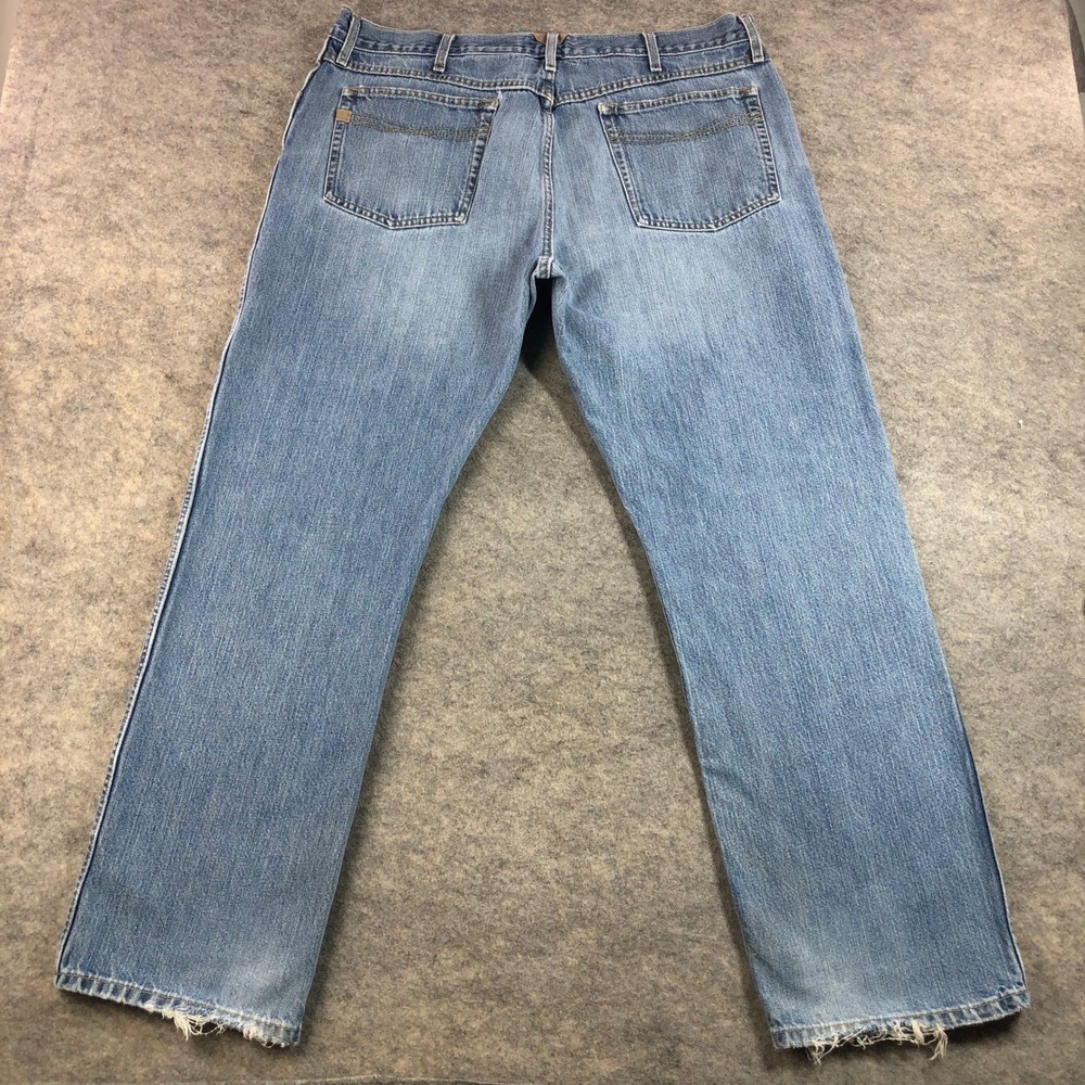 Ariat Jeans Mens 38x32 Relaxed Straight Leg Blue Light Wash Mid Rise Western - Picture 2 of 15